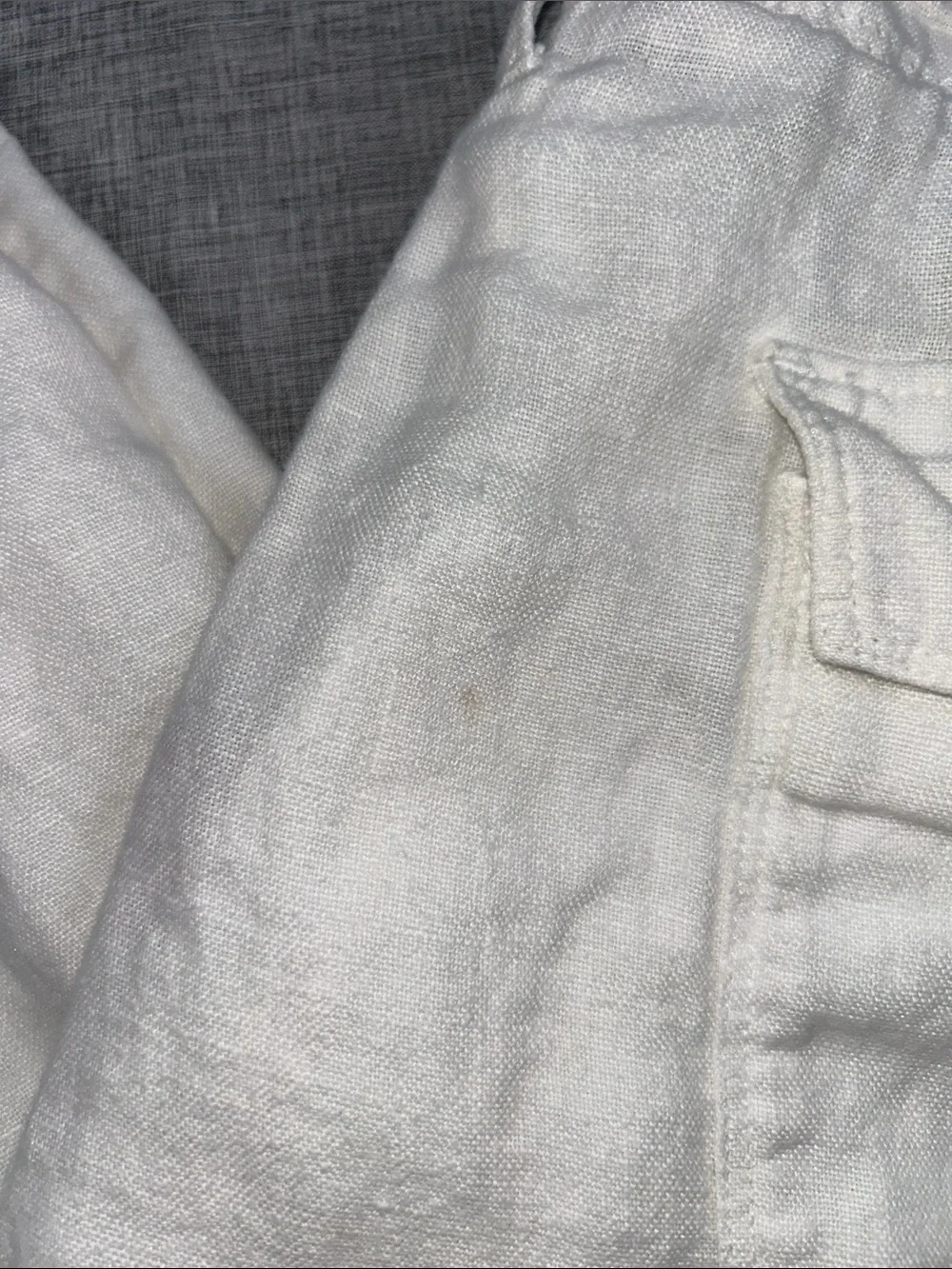 Guess Jeans Men’s 34x32 White Linen Cargo Pants Resort Beach Drawstring